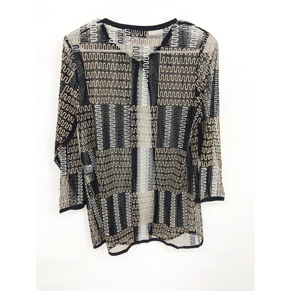 Womens Kasper Swimwear Coverup Multicolor Mesh Cardigan Size M - Picture 5 of 5